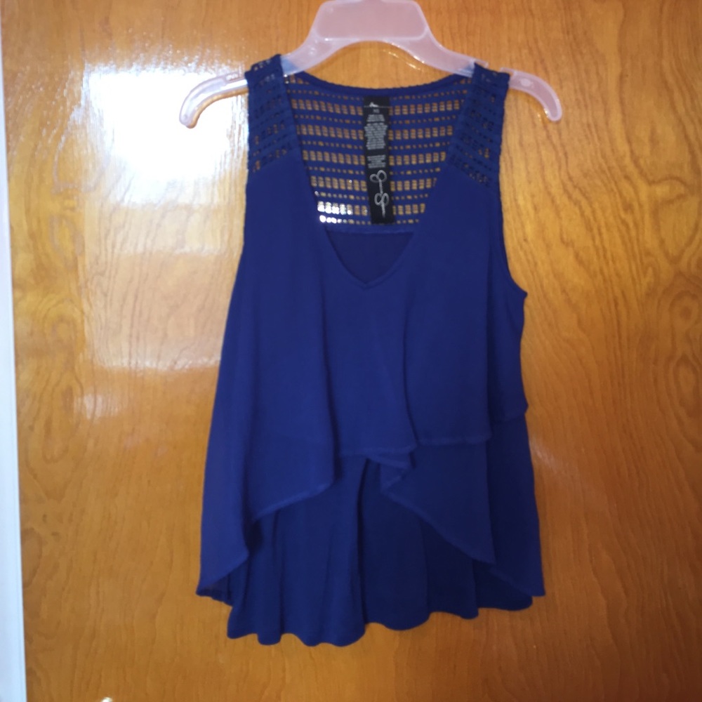 Jessica Simpson Crochet Ruffle Top