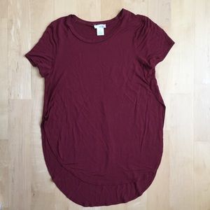 Burgundy High Low T-Shirt