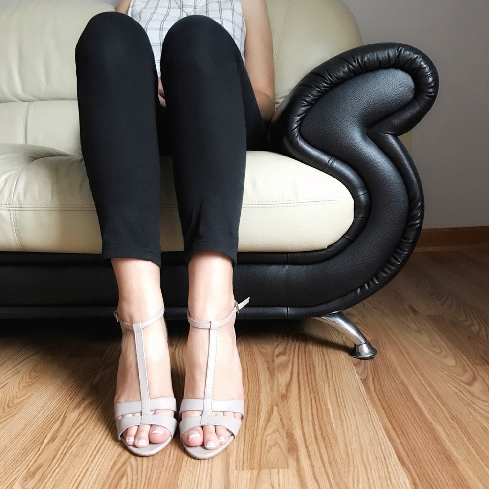 {Nine West} Neutral Strap Sandal Heels - Picture 3 of 7