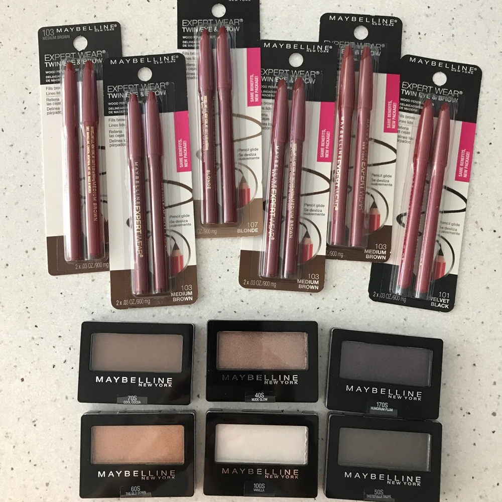 Maybelline brow pencils and eyeshadows