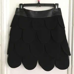 Milly wool scalloped skirt