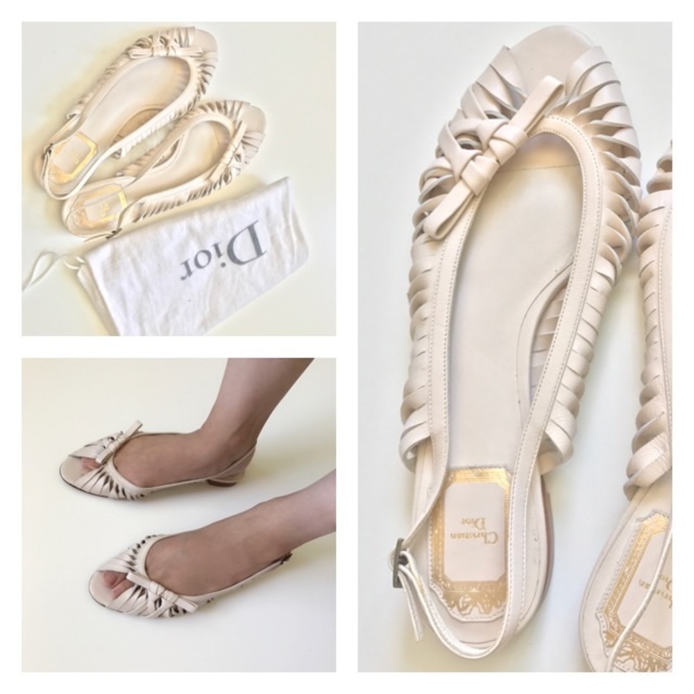 Dior Nude Flat Sandals 37 1/2