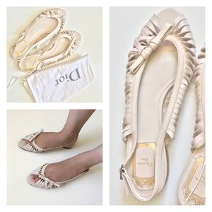 Dior Nude Flat Sandals 37 1/2