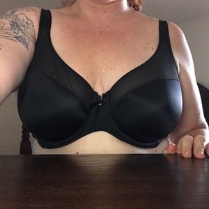 Curvy Couture black and mesh full coverage bra