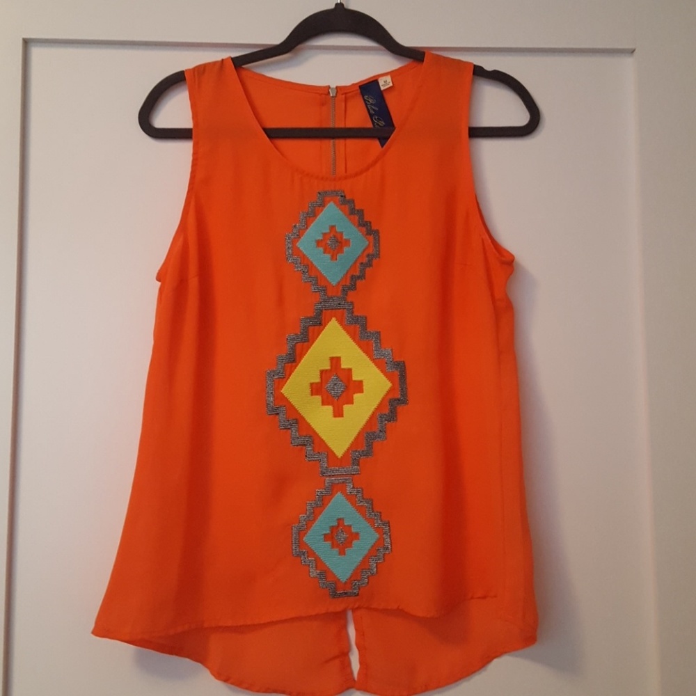Francesca's Orange Sleeveless Top