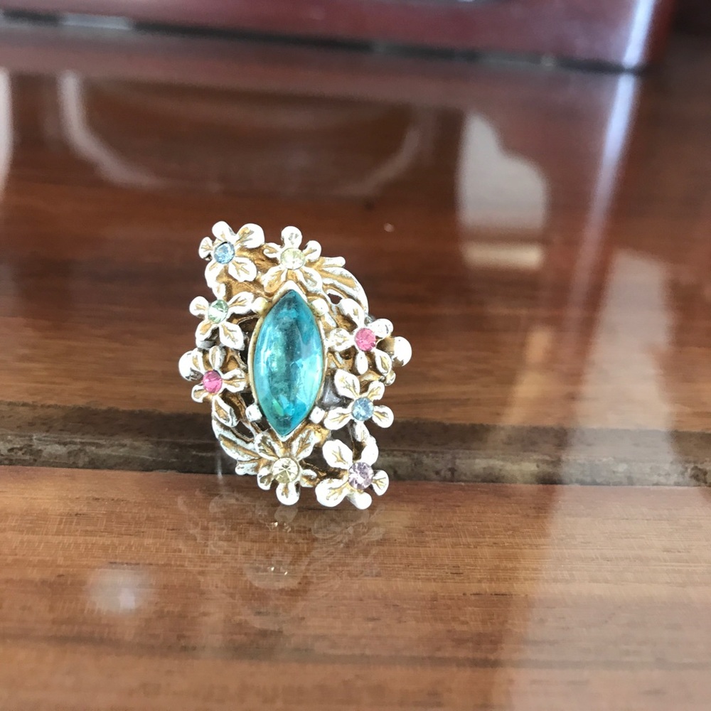Handmade teal ring