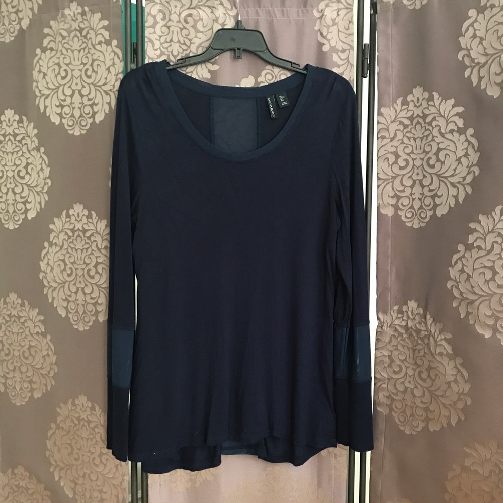 Navy Blue Long-Sleeved Top