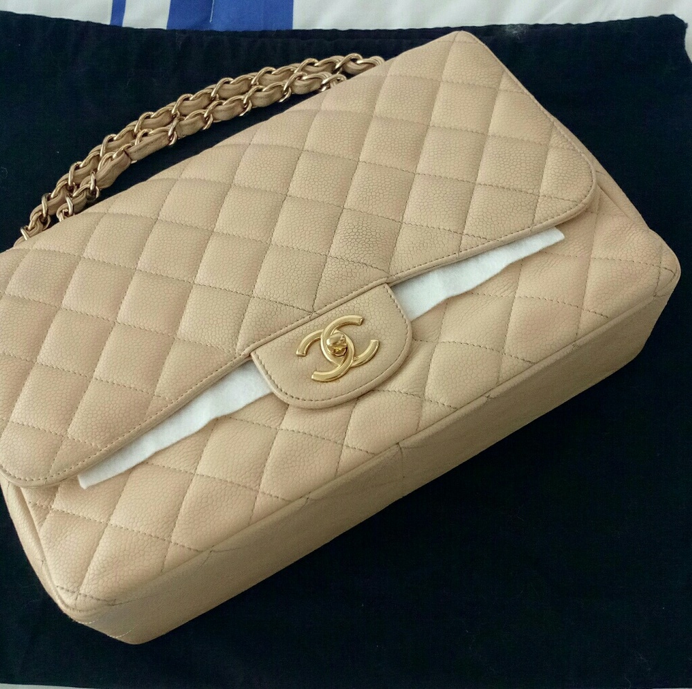 SOLD - Vintage Chanel Jumbo Caviar Flap Bag
