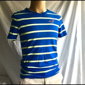 HOLLISTER STRIPED COTTON V-NECK T