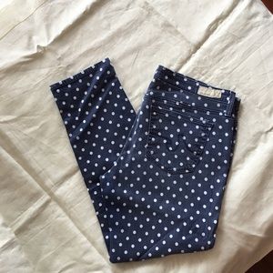 AG Navy w/ White Polka Dots The Stevie Ankle Jeans