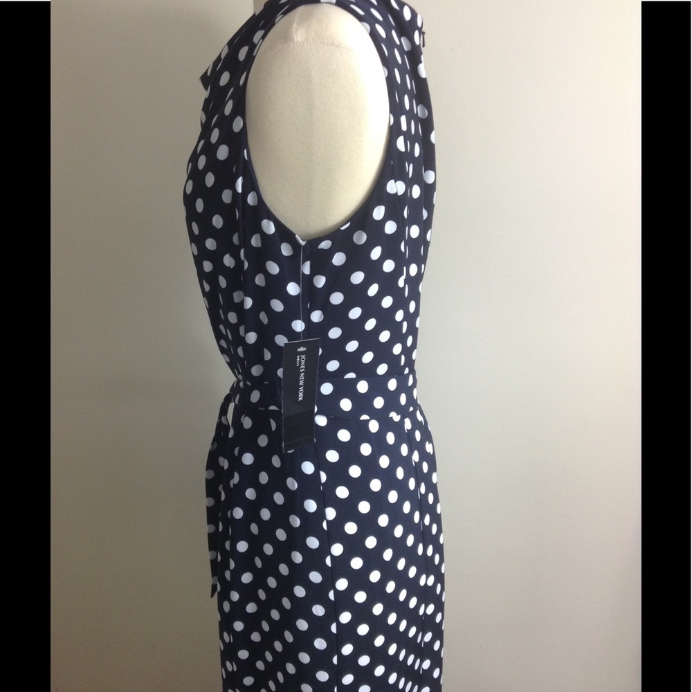 Jones New York Sleeveless Polkda Dot Dress - Picture 2 of 5