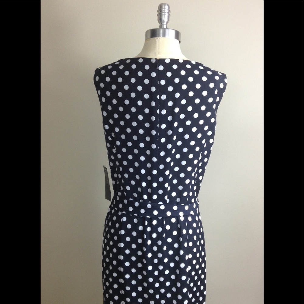 Jones New York Sleeveless Polkda Dot Dress - Picture 3 of 5