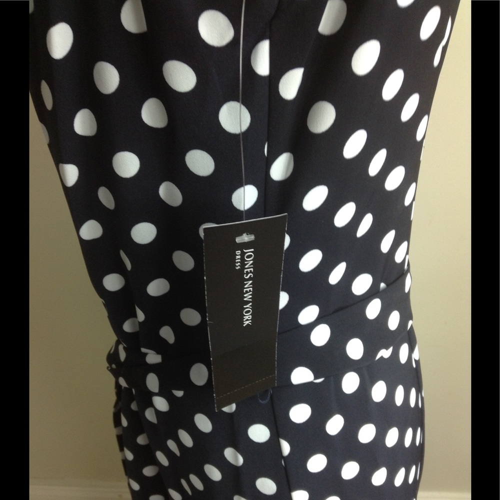 Jones New York Sleeveless Polkda Dot Dress - Picture 5 of 5
