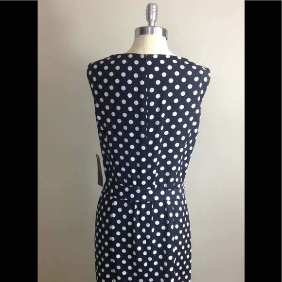 Jones New York Sleeveless Polkda  Dot Dress - Picture 3 of 5