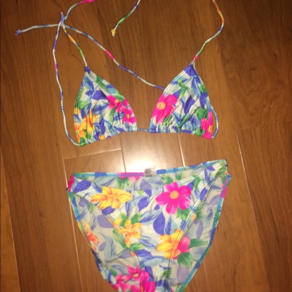 Vintage floral bikini size M - Picture 1 of 6