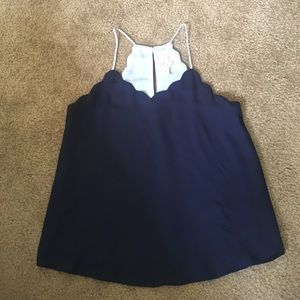 Spaghetti straps navy&blue shirt!