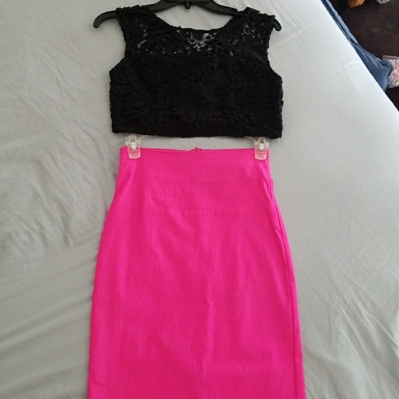 agaci Dresses & Skirts - Agaci new neon pink pencil skirt
