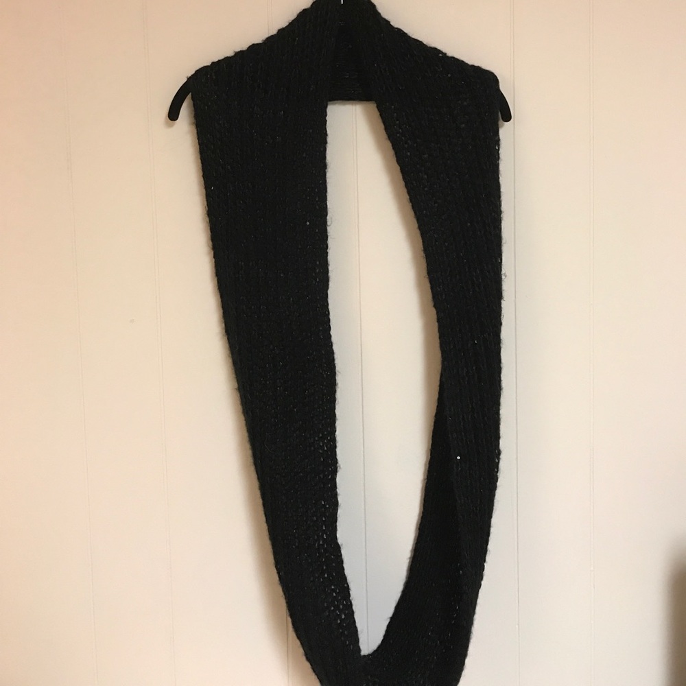Black knit infinity scarf