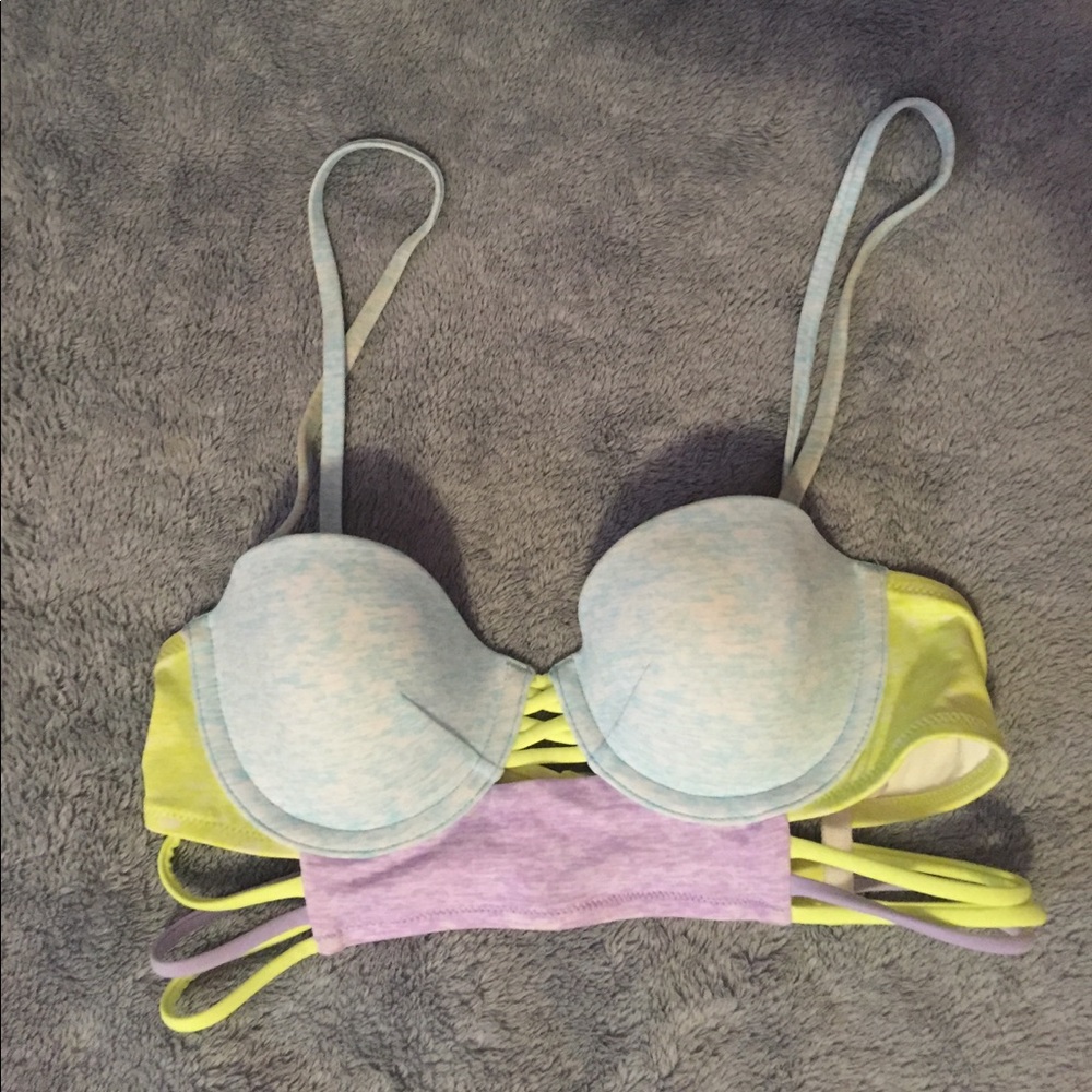 Victoria secret cut out strappy pastel bandeau bikini top