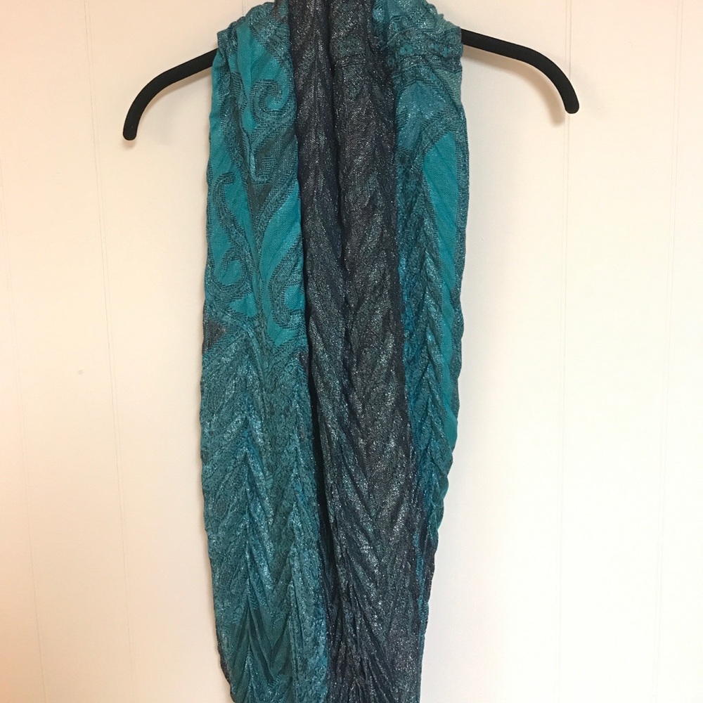 Sparkly blue infinity scarf