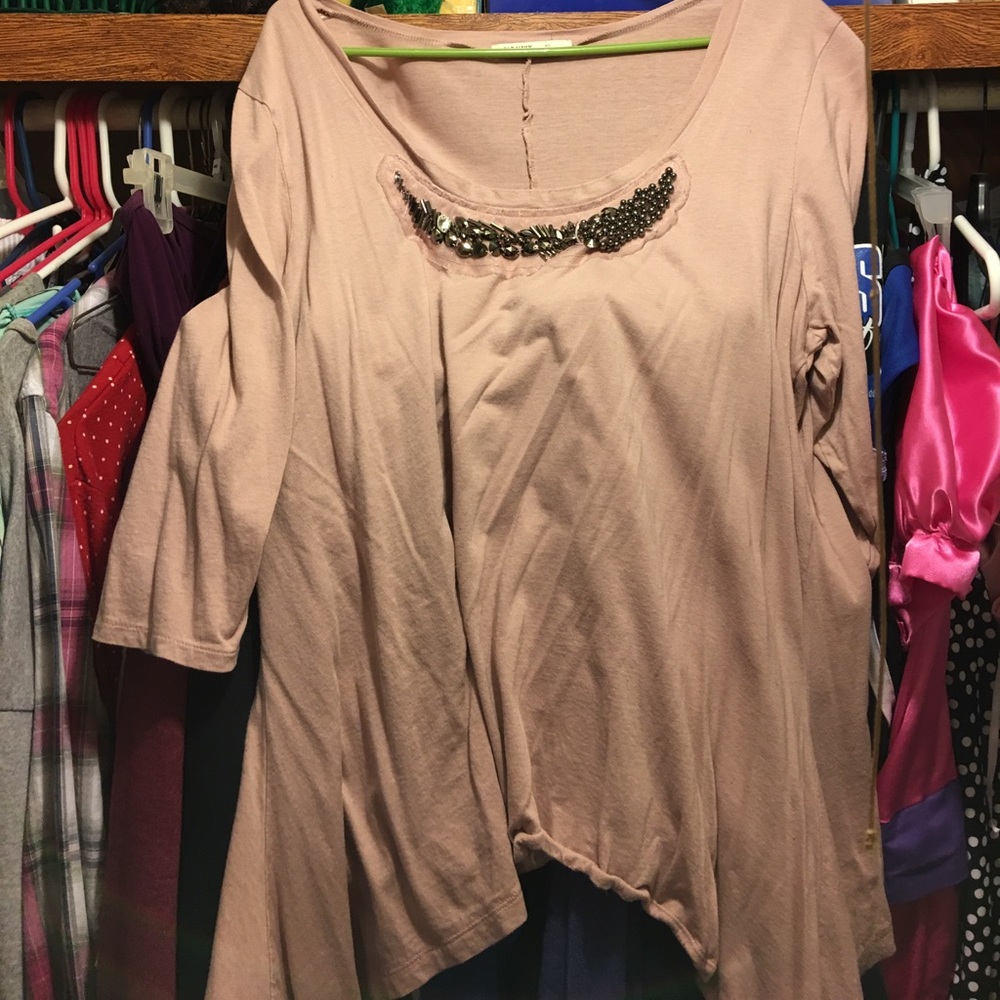 3/4 sleeve mauve top