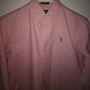 Pink polo dress shirt
