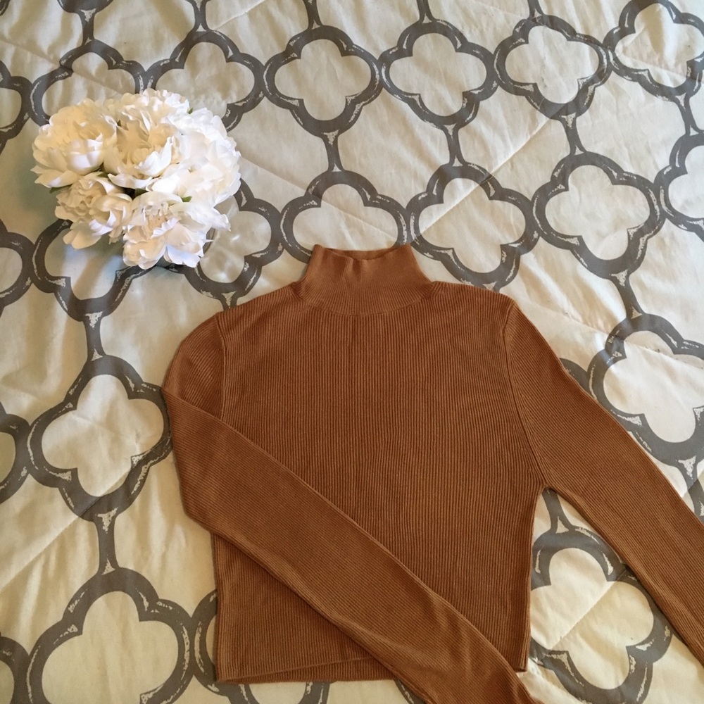 Mock neck crop top sweater