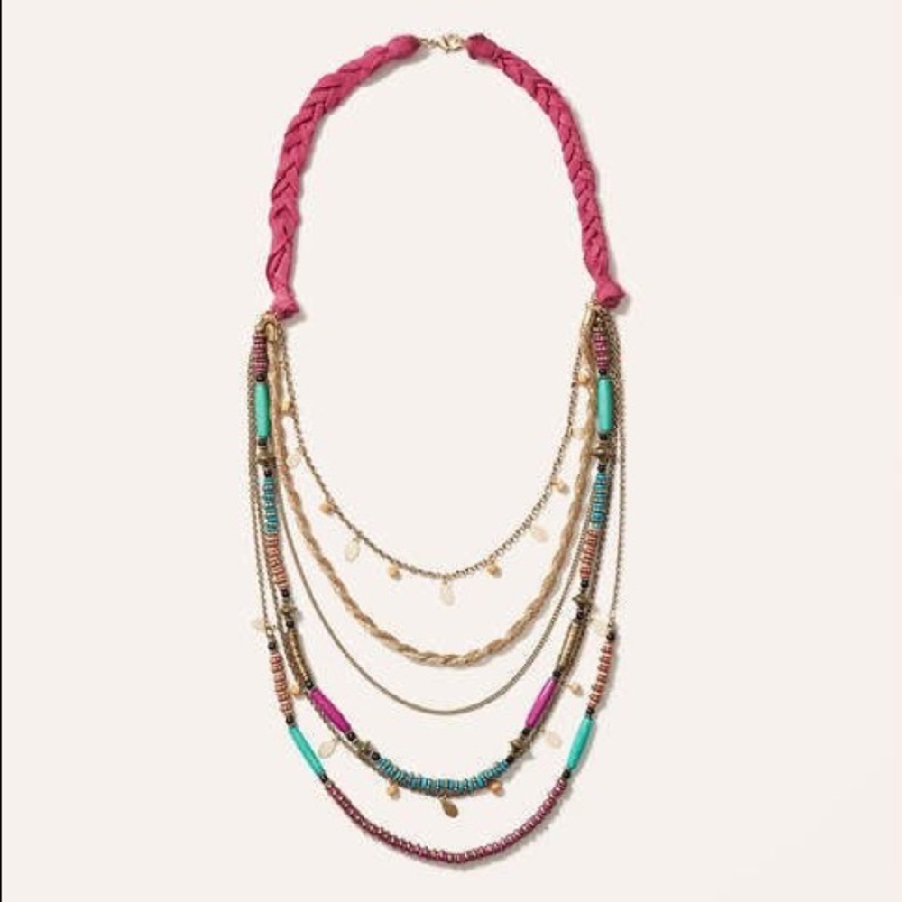 Loft braided multi strand necklace