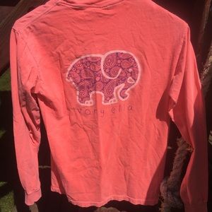 Choral Purple Patterned Ivory Ella Long Sleeve tee