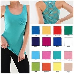 New Mix Women's Lace Racer back Tank Top