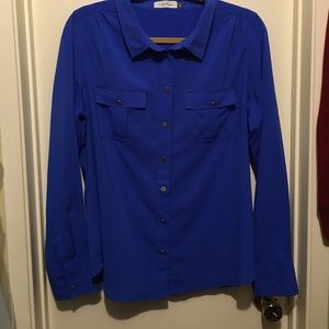 Calvin Klein Royal Blue Utility Blouse