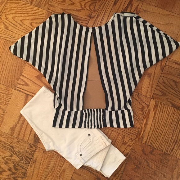 Cute navy & white stripe top - Picture 2 of 3