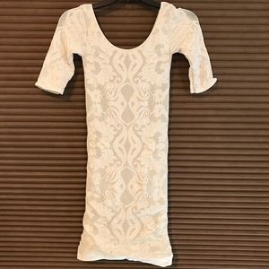 Bebe white lace fitted dress