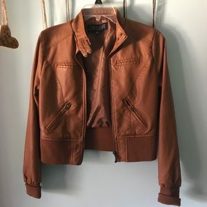 Brown leather jacket