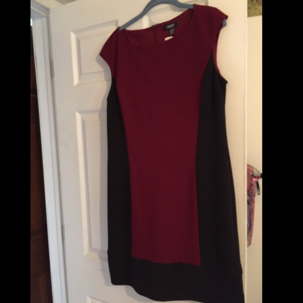 NWT Chaps Maroon and black dress