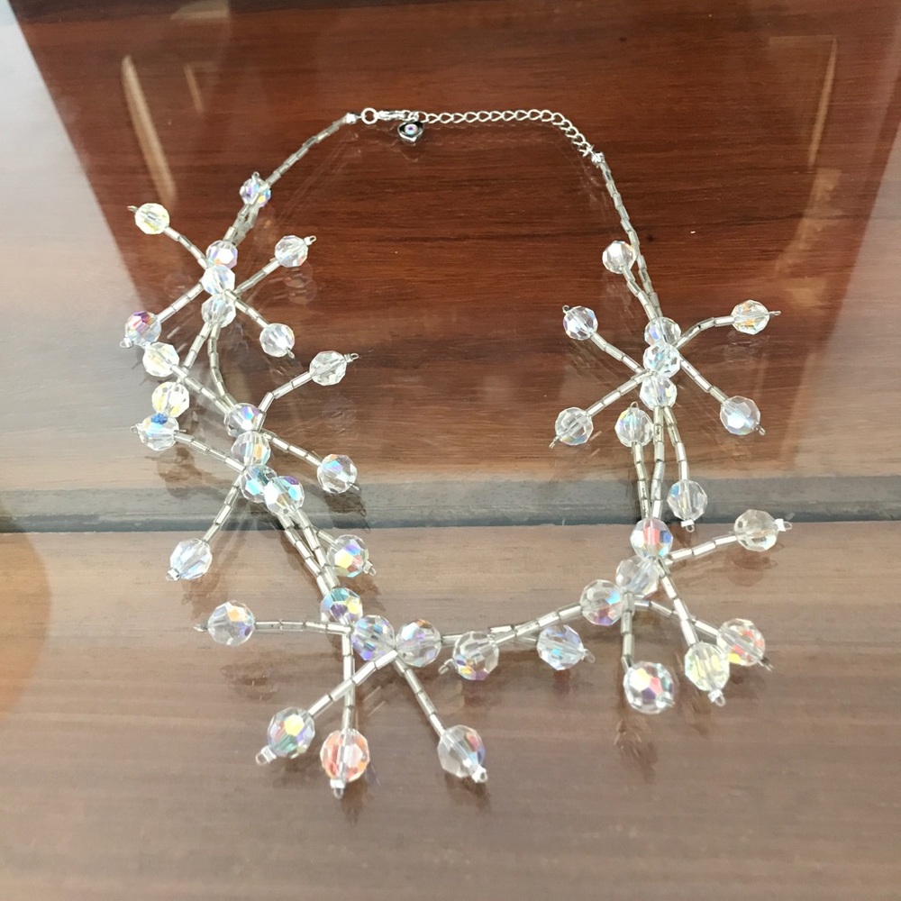 Antique White crystal necklace