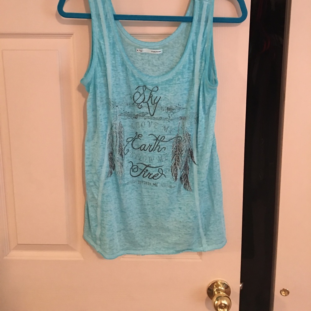 Blue Flowy Tank Top