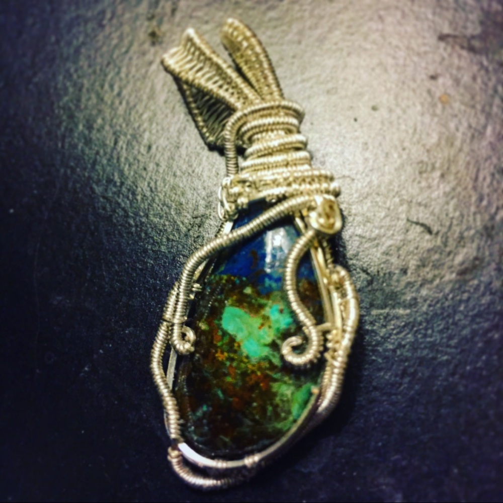 Night of the moon jellies wire wrapped Pendant