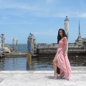 Lucy Love Tranquility Red Floral Print Dress