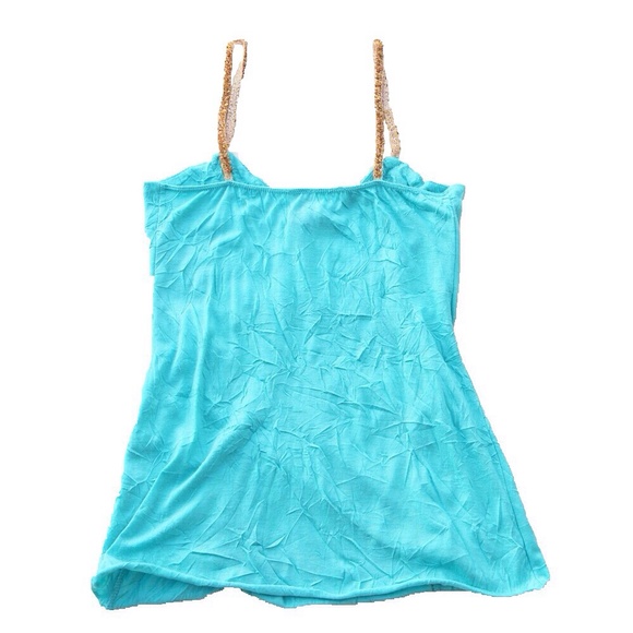 Blue and Gold Lace Tank Top - Picture 2 of 3