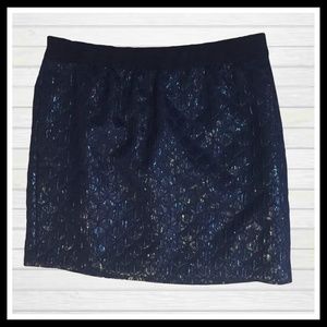 Ann Taylor Dressy Black Skirt Glossy Texture 10p