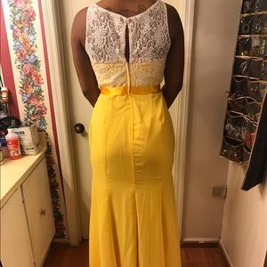 Yellow and White Formal Dress