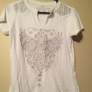 Affliction solid white T