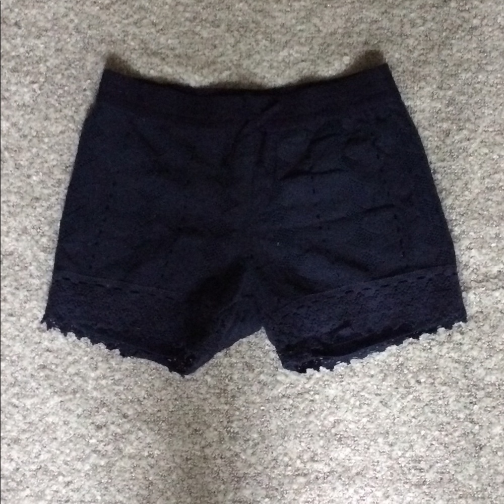 Navy blue laced shorts