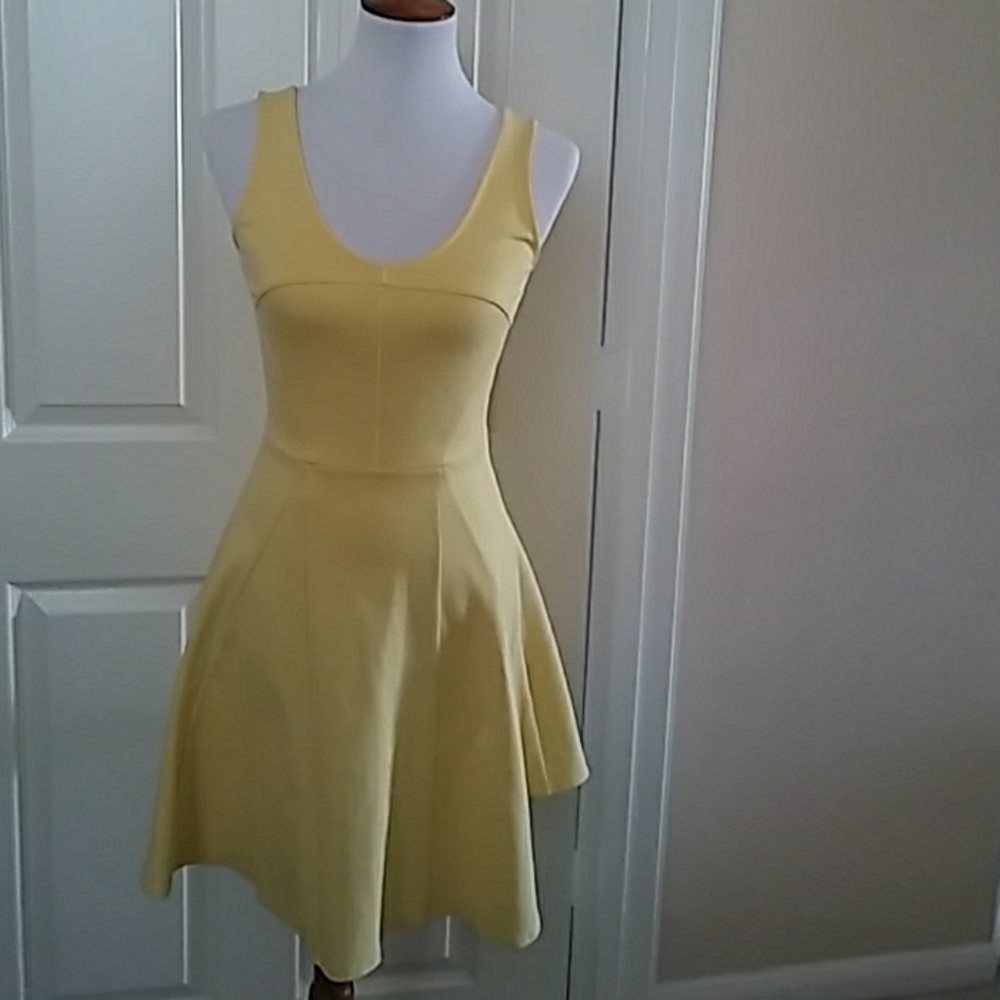 Lulus yellow fit and flare dress