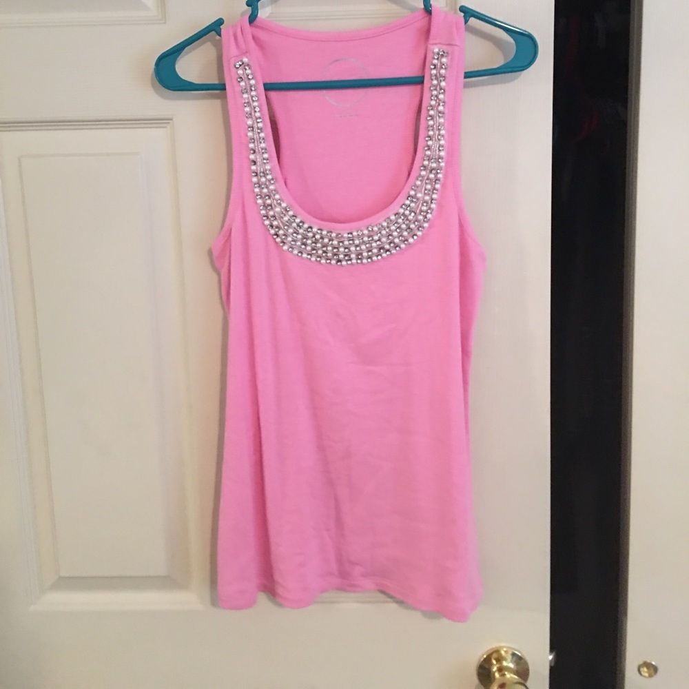 Pink Beaded Tank Top 💕