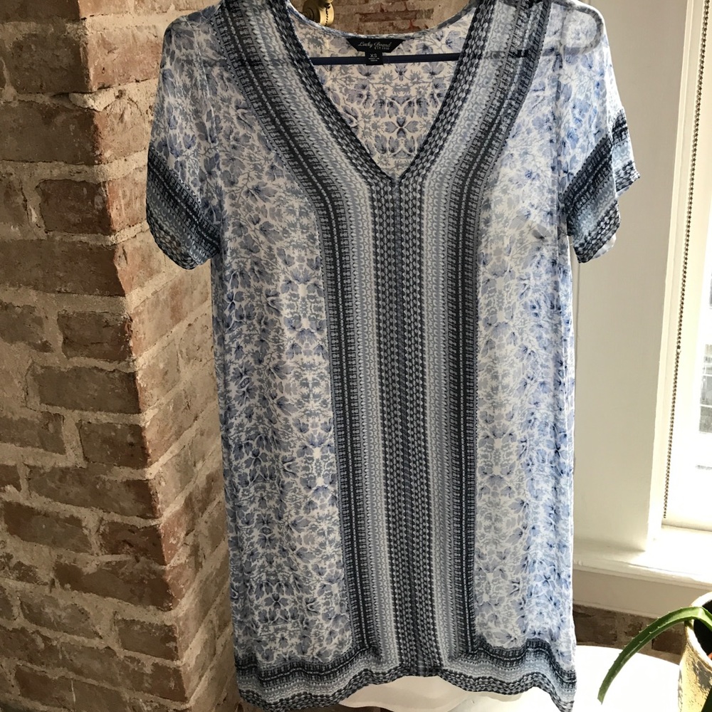 Light blue shift dress