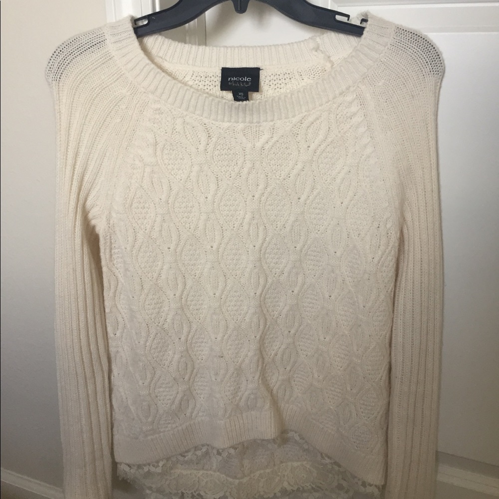 Cream lacey sweater size XS
