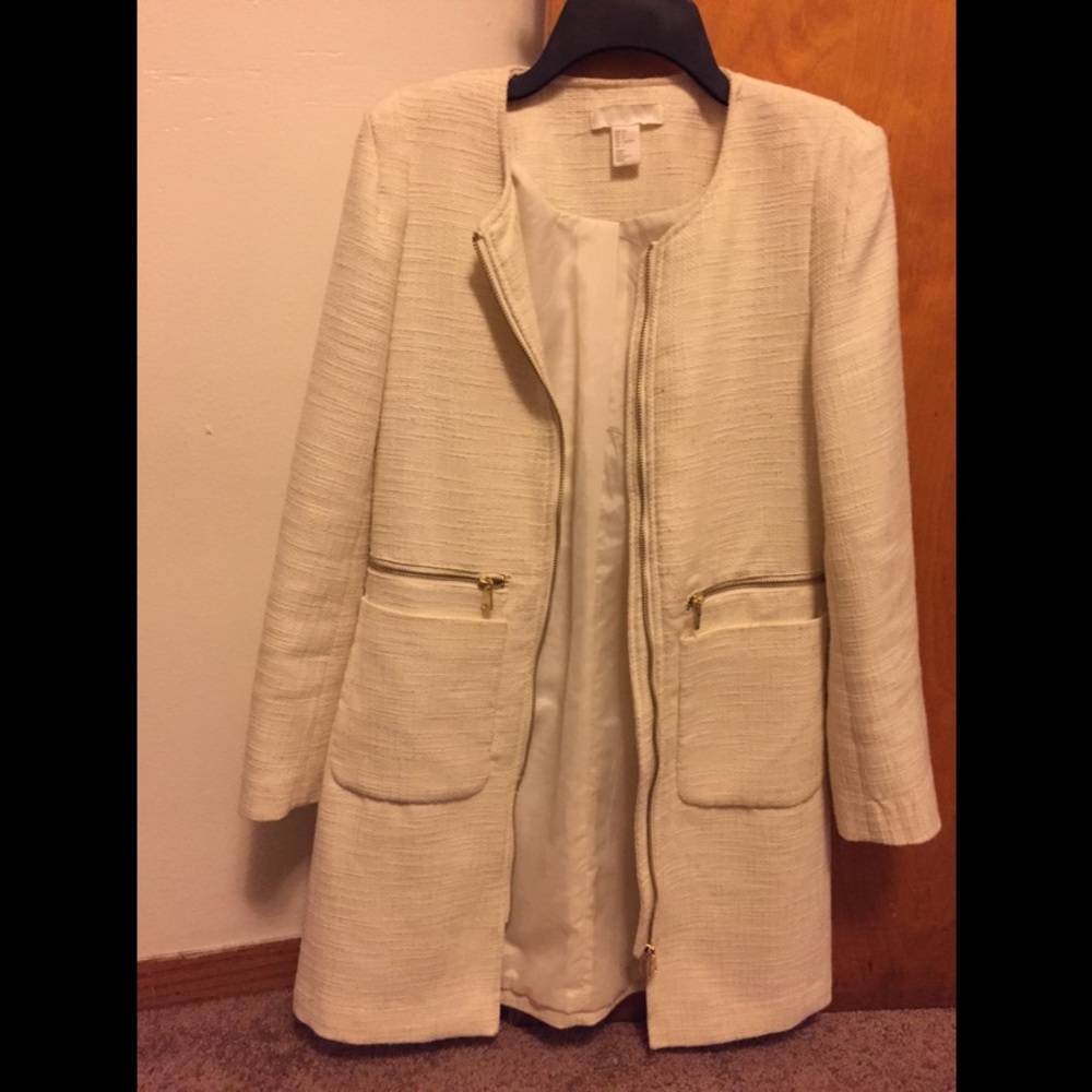 H&M long cream coat