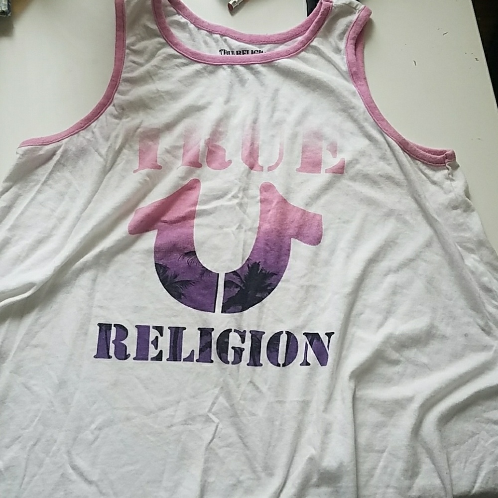 Pink,purple,white tank top